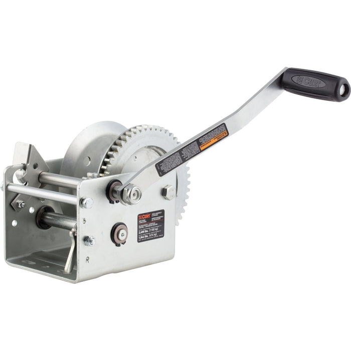 CURT Hand-Crank 2-Speed Winch, 2,600 lbs, 5.1:1 High, 12.7:1 Low Gear Ratio, 10.6" Handle Model 29526