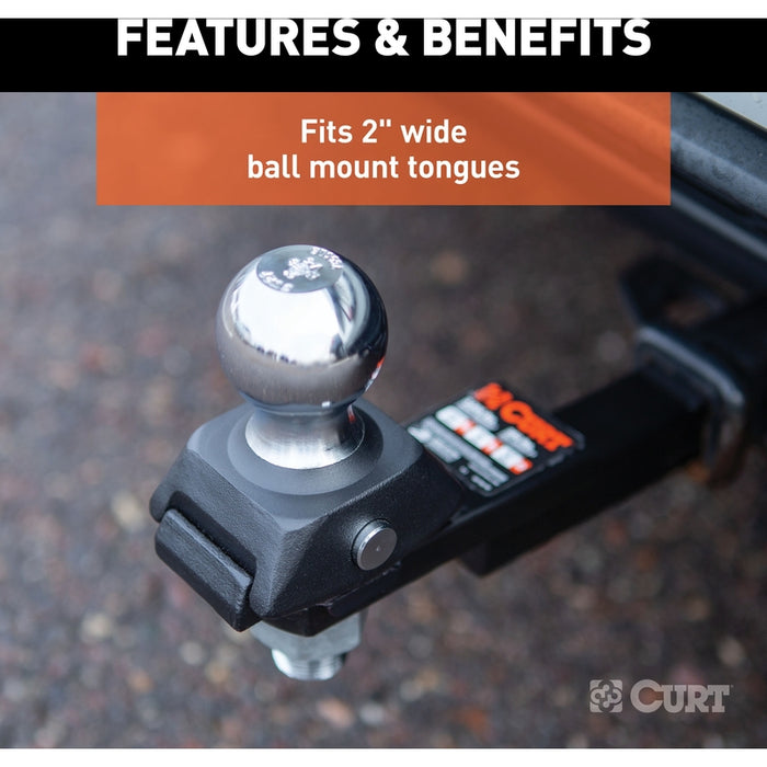 CURT RockerBall Cushion Hitch Trailer Ball 3,500 lbs, 2-Inch Diameter, 3/4-Inch Shank Model 40246