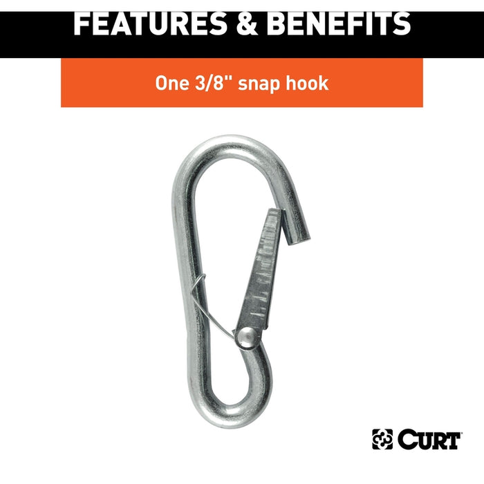 CURT 27-Inch Trailer Safety Chain with 3/8-In Snap Hook, 2,000 lbs Break Strength Model 80312