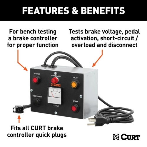 CURT Bench Test Trailer Brake Controller Tester Model 51521