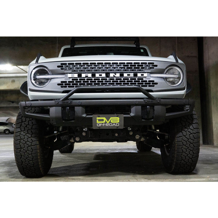 DV8 Offroad 2021-2025 Ford Bronco Factory Front Bumper License Relocation Bracket Model LPBR-01