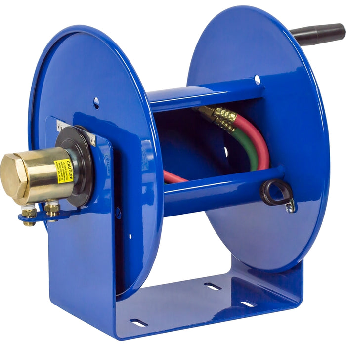 Coxreels 100W Series Welding Hand Crank Hose Reel 1/4 in. x 100 ft. Oxy-Acetylene 200 PSI - Hose Included Model 112WL-1-100