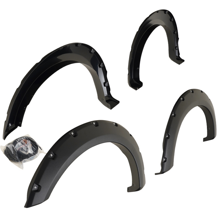 TrailFX Fender Flare 2" Tire Coverage Text Black ABS Plastic Model PFFF3006T
