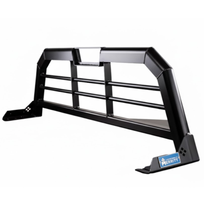 Merritt Gloss Black Aluminum Headache Rack Horizontal Bar Cab High Select Ford F-150 Chevy GMC HD Model 720205-133