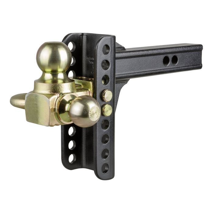 CURT Adjustable Channel Mount with Hook & Step Dual-Ball - 2" Shank, 14K, 6" Drop Model 45904