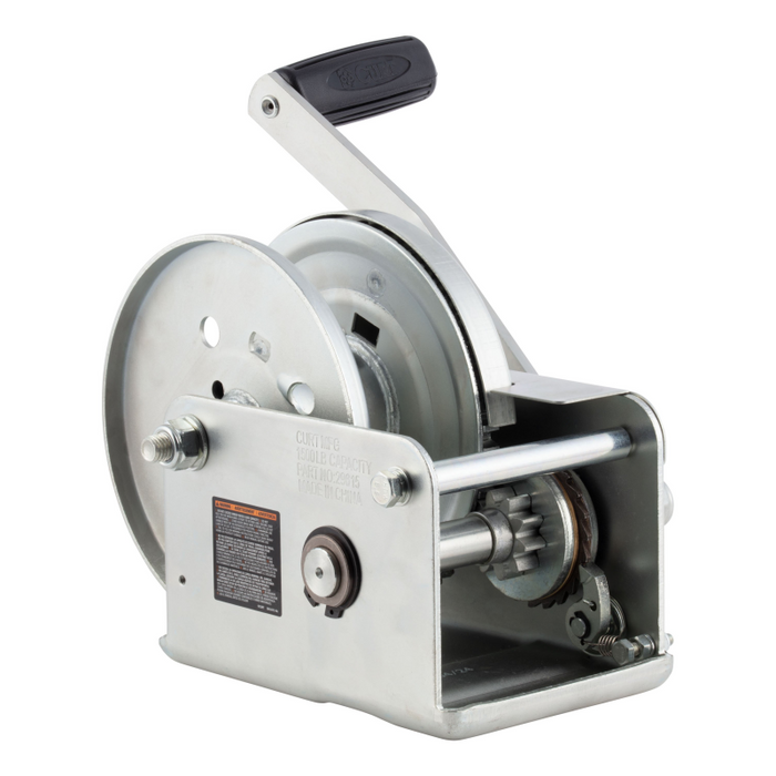 CURT Hand-Crank Brake Winch, 1,500 lbs, 5:1 Gear Ratio, 10.6" Handle Model 29615