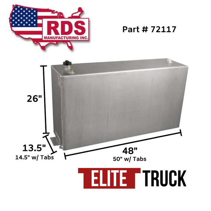 RDS 70 Gallon Vertical Transfer Tank Bright Aluminum Mill Finish 48X13.5X26 Model # 72117