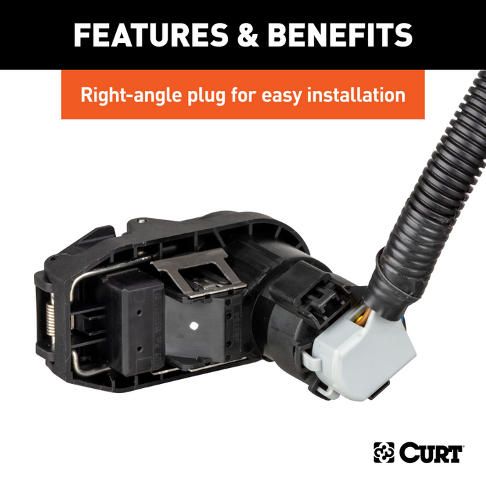 CURT 7' Custom Wiring Extension Harness (Adds 4-Way, 7-Way RV Blade to Truck Bed) Model 56003