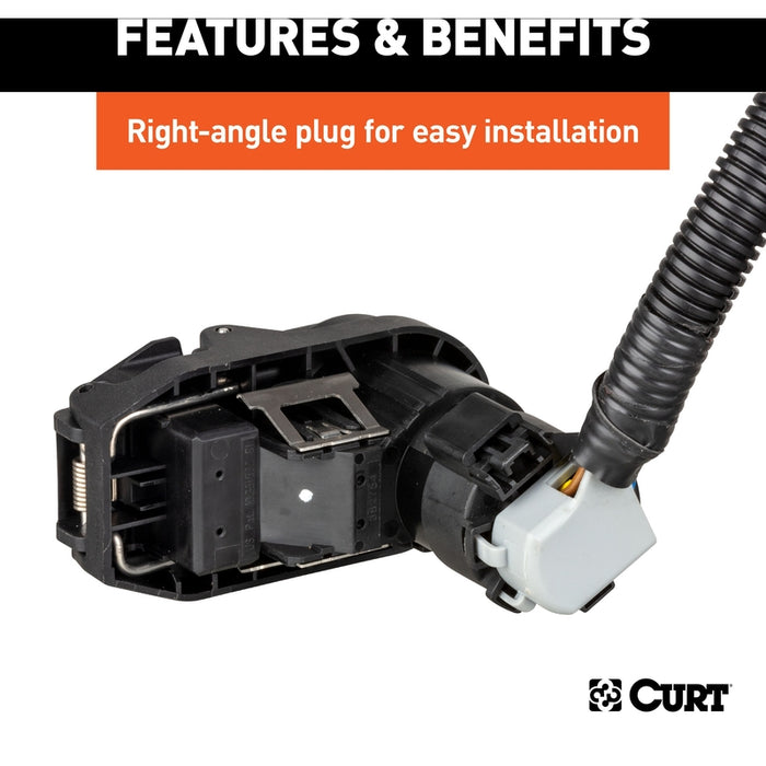 CURT 7-Foot Vehicle-Side Truck Bed 4-Pin, 7-Pin Trailer Wiring Harness Extension, Select Chevrolet, Dodge, Ford, GMC, Nissan, Ram, Toyota Model 56003