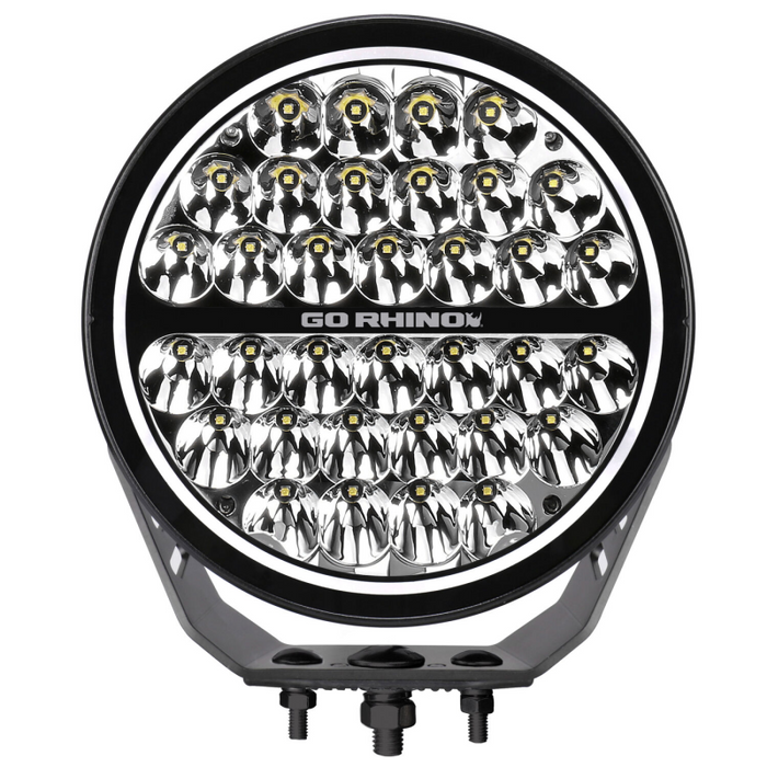 Go Rhino Blackout Series MAXROUND 9" Round LED Spot Light w/Daytime Running Lights Model 751700911SRS
