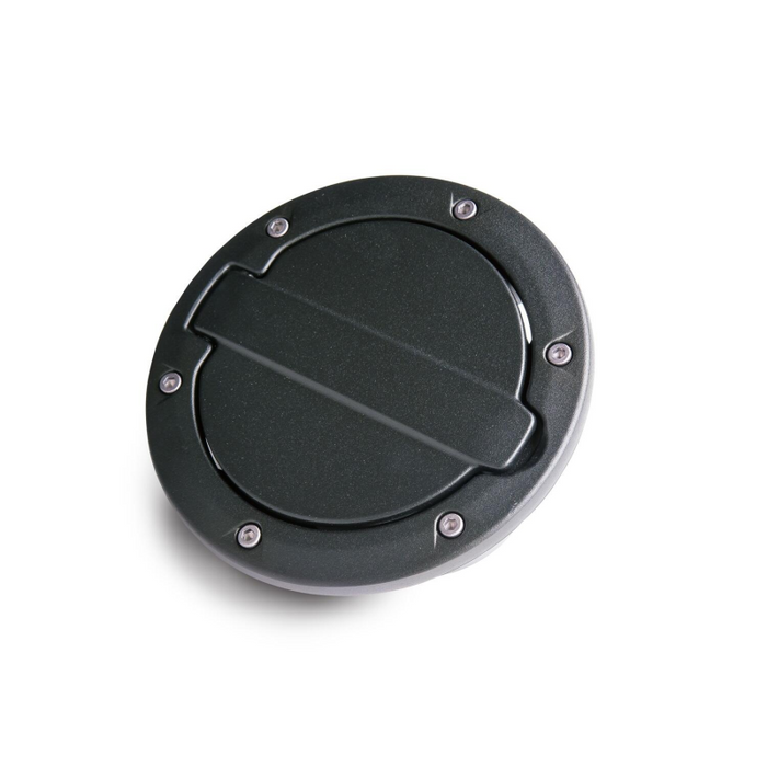AMP Research Alloy Fuel Door, Black Aluminum - 07-18 Jeep Wrangler JK, 2 dr/4 dr Model 73000-01A