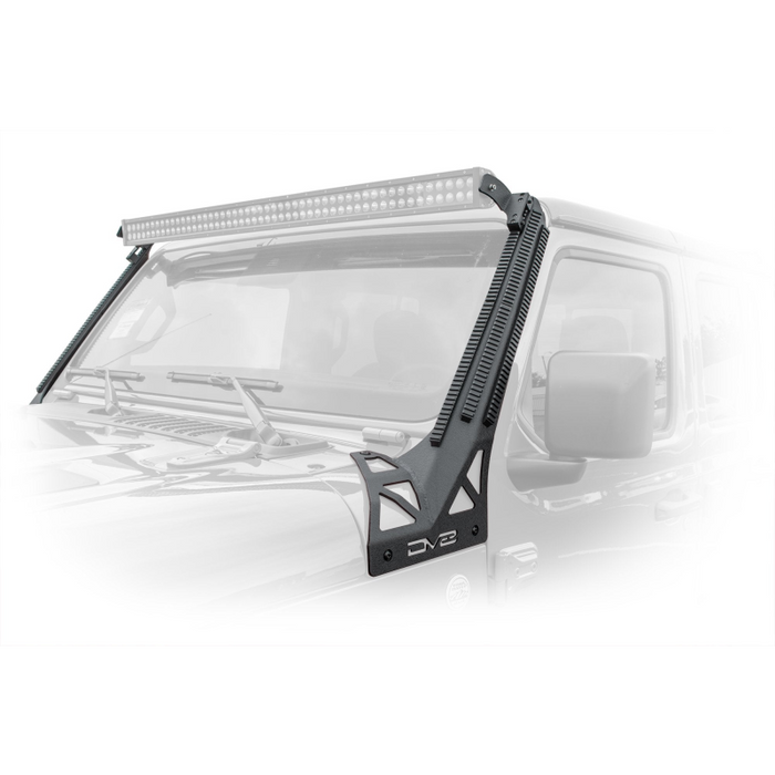 DV8 Offroad 2018-2026 Jeep Wrangler JL JLU Gladiator JT A-Pillar Mount With Rail Accessory Mount System Model D-JL-190052-PIL