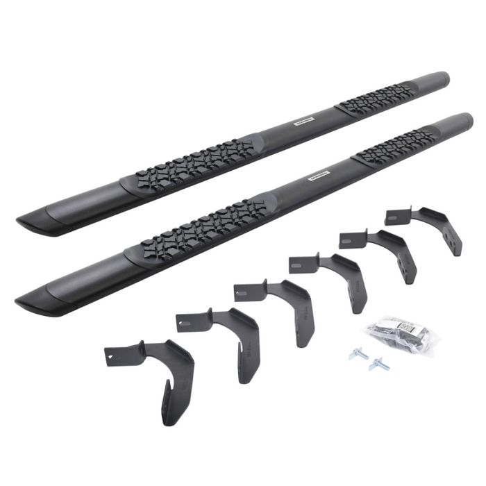 Go Rhino V-Series V3 Aluminum Step Nerf Bars and Mounting Brackets Kit Textured Black Model V3415087T