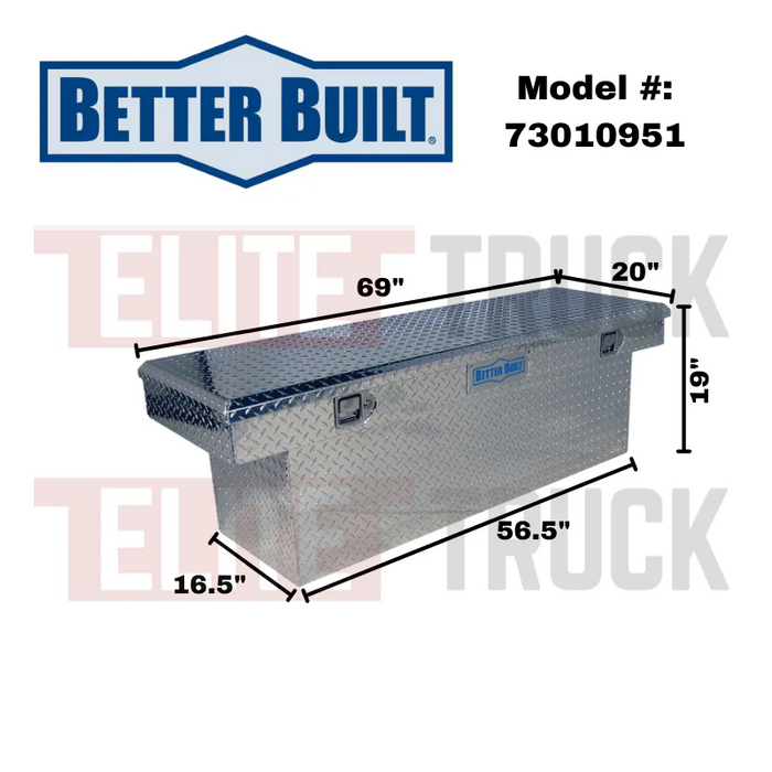 Better Built 71" Bright Aluminum Crown Series Deep Crossover Tool Box Model 73010951