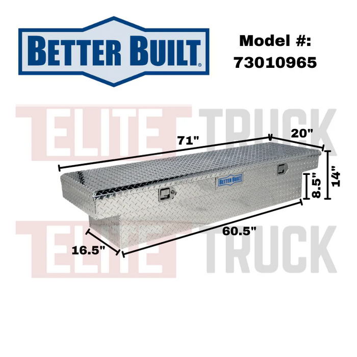 Better Built 71" Bright Aluminum Crown Series Crossover Tool Box Model 73010965