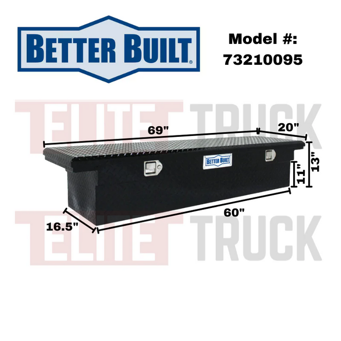 Better Built 69" Gloss Black Aluminum Crown Series Low Profile Crossover Tool Box Model 73210095