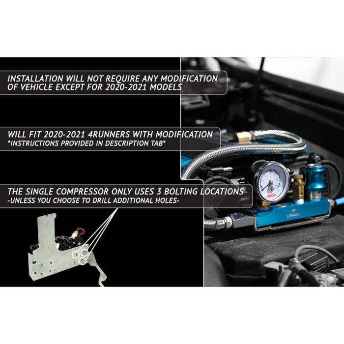 Rago Fabrication 2010-2023 5th Gen Toyota 4Runner Air Compressor Mount Model R1418TT4RARB