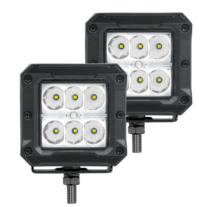 Go Rhino Bright Series 3x3 Cube LED Spot Lights Pair Model 751803023SCS