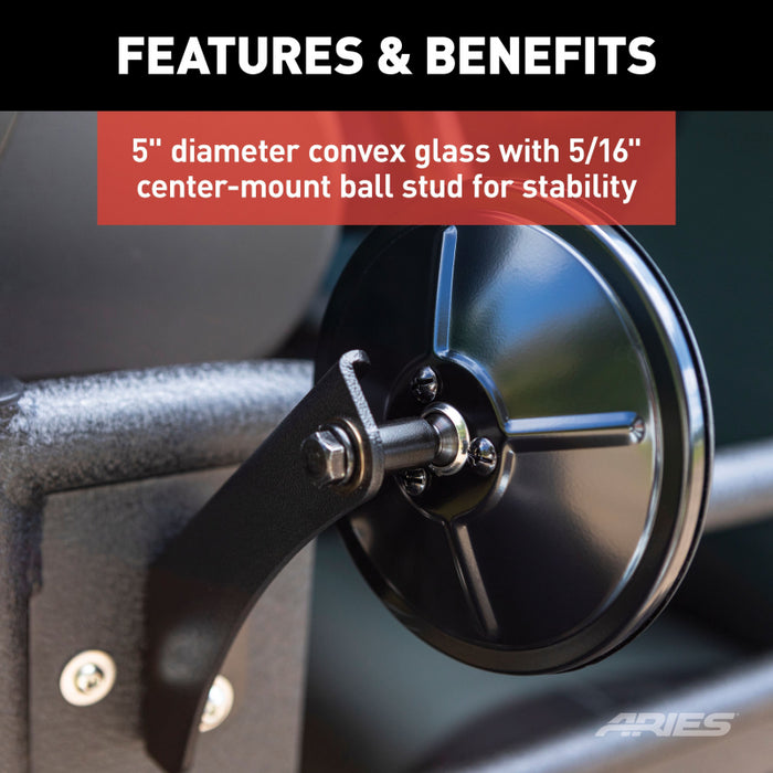 ARIES Offroad Jeep Wrangler Tube Door Mirrors (2-Pack) Model 3500300