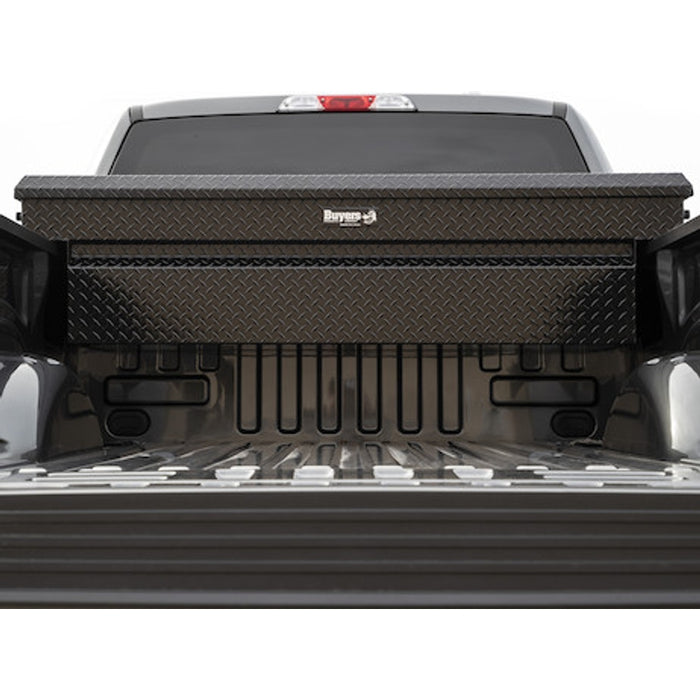 Buyers Products 23x20x71 Inch Gloss Black Diamond Tread Aluminum Crossover Truck Box Model 1729440