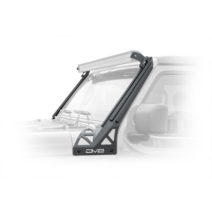 DV8 Offroad 2018-2026 Jeep Wrangler JL JLU Gladiator JT A-Pillar Mount With Rail Accessory Mount System Model D-JL-190052-PIL
