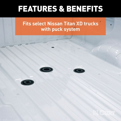 CURT Q20 5th Wheel Hitch, 20,000 lbs, Select Nissan Titan XD, 8-Foot Bed Puck System Model 16075