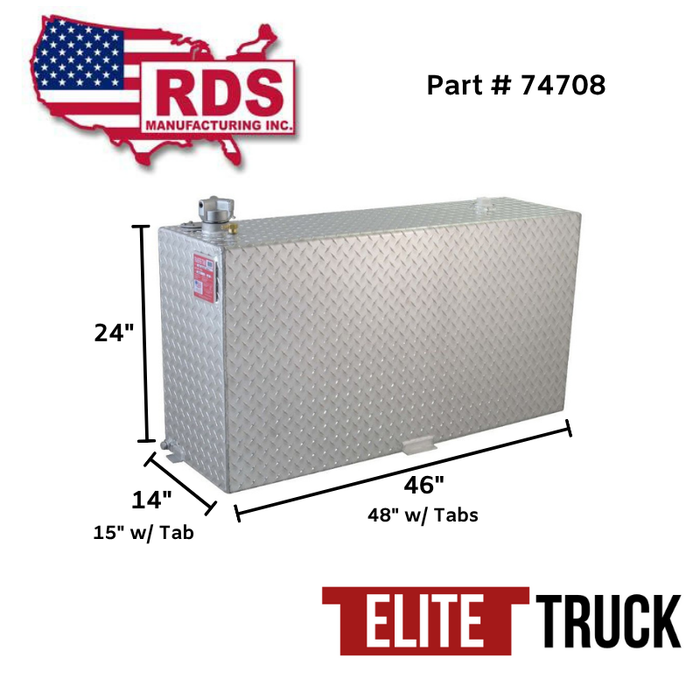 RDS 60 Gallon Vertical Transfer Tank Bright Aluminum 46X14X24 Model # 74708