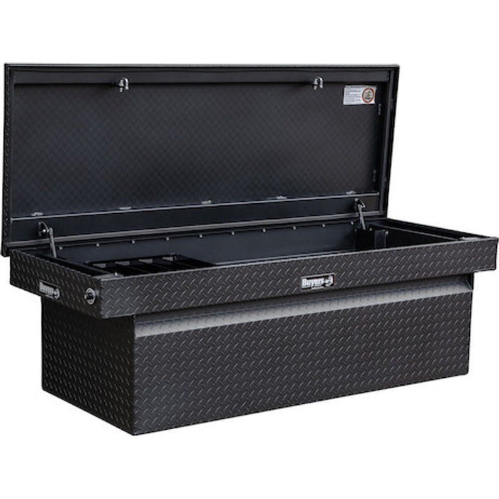 Buyers Products 23x27x71 Inch Textured Matte Black Diamond Tread Aluminum Crossover Truck Box Model 1739450