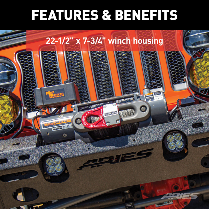 ARIES TrailChaser Jeep Wrangler JL Aluminum Front Bumper with Fender Flares (Option 7) Model 2082077