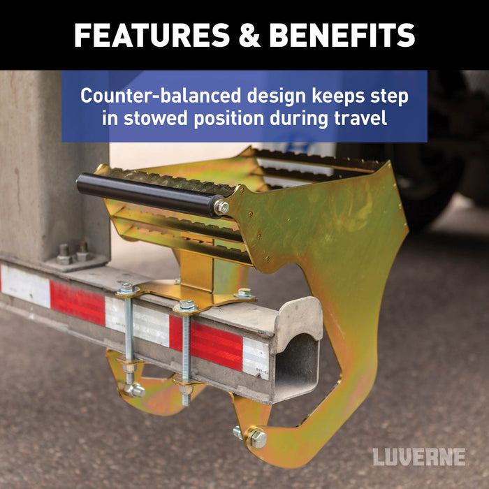 Luverne RETRAC HighRise Folding Rear Entry Step (Fits 4" Bumper Beam) Model 409924L