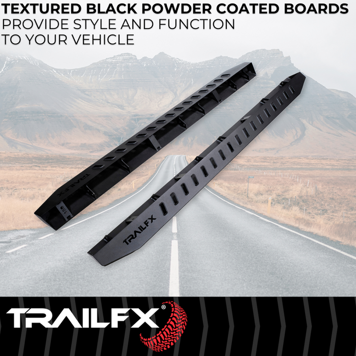 TrailFX Overland Running Boards Black Steel Model ORB007