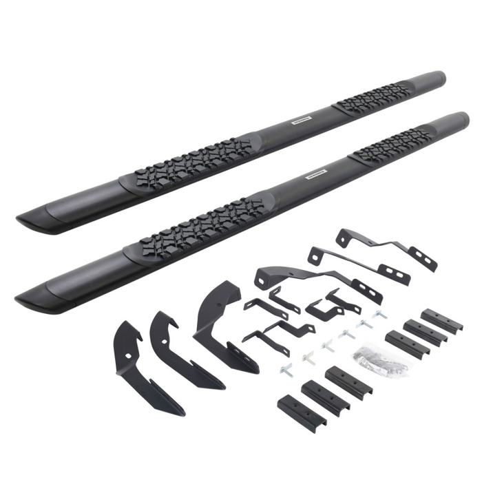 Go Rhino V-Series V3 Aluminum Step Nerf Bars and Mounting Brackets Kit Textured Black Model V3404280T