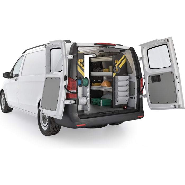 Ranger Design Electrician Van Shelving Package for Mercedes Metris All Wheelbase - Single Sliding Doors Model MML-11