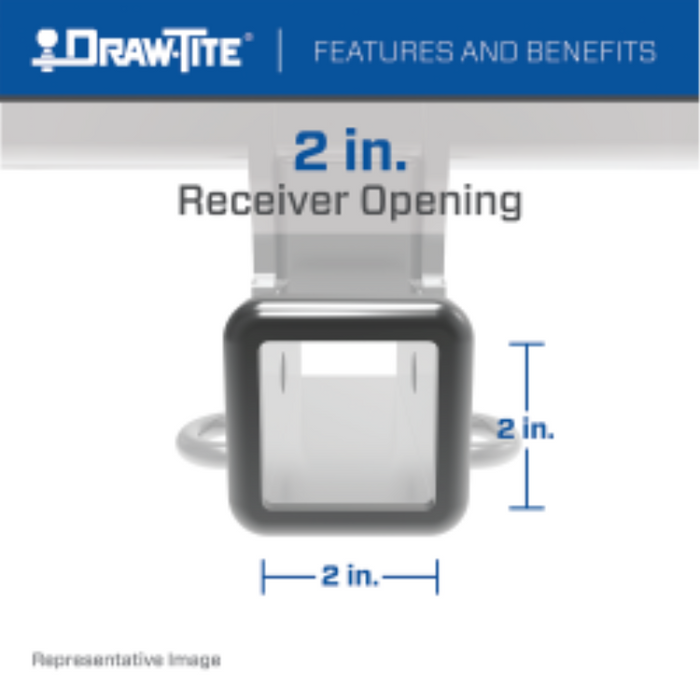 Draw-Tite Class 3 Trailer Hitch, 2 Inch Square Receiver, Black Model 76643