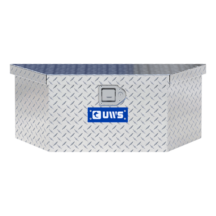 UWS Bright Aluminum 34" Trailer Tongue Box with Low Profile Model TBV-34-LP