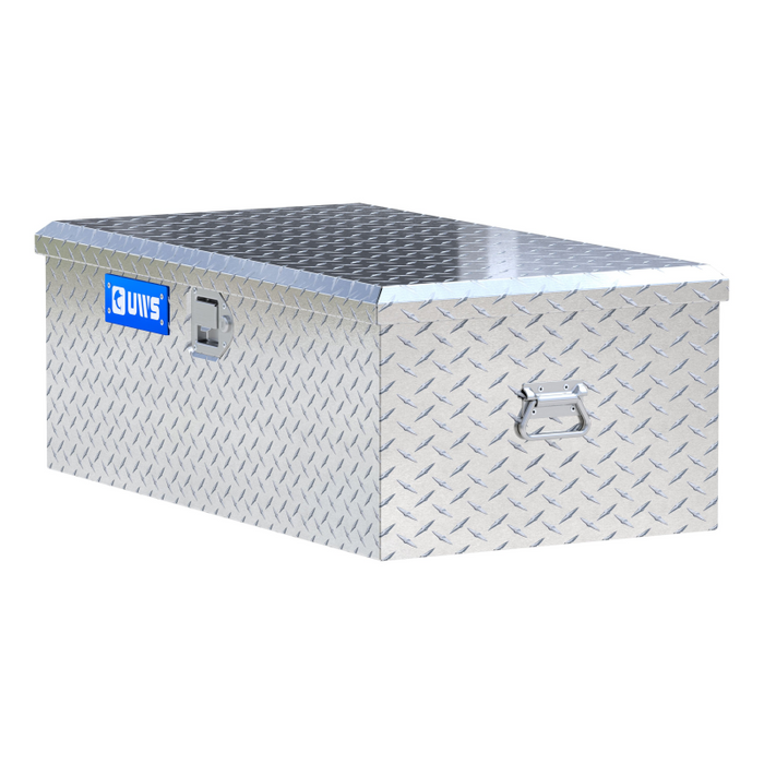 UWS 36" Bright Aluminum Heavy-Wall Foot Locker Tool Chest Storage Box, RigidCore Lid Model FOOT-LOCKER