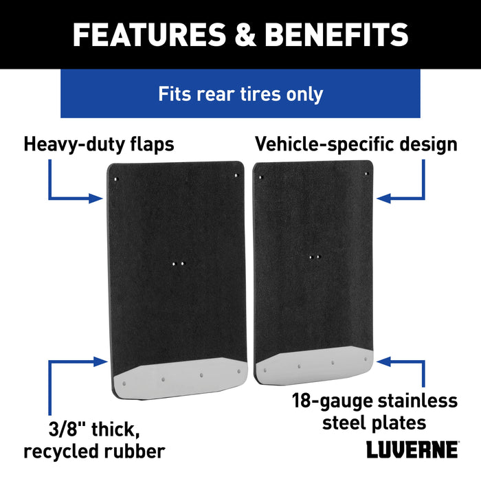 Luverne Rear Dually 20" x 23" Rubber Mud Guards, Select Ford F-350, F-450 (2 Flaps) Model 251724