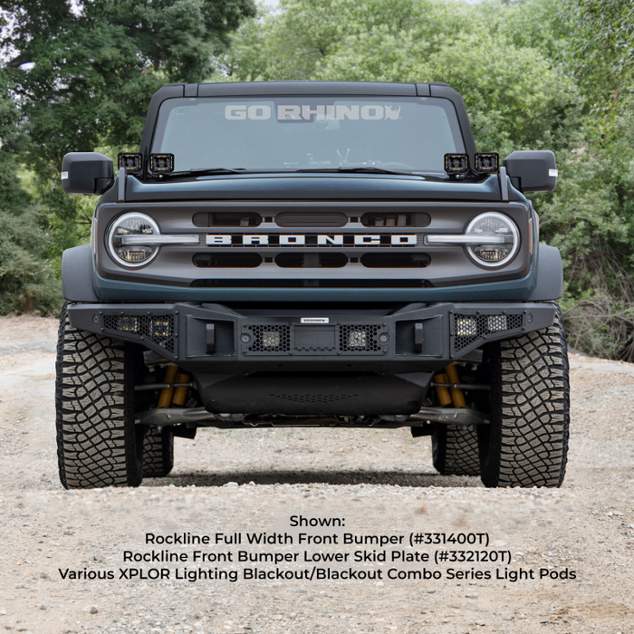 Go Rhino Rockline Front Bumper Lower Skid Plate For Ford Bronco Model 332120T