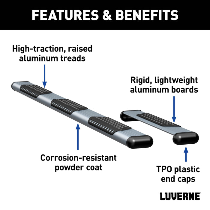 Luverne O-Mega II 6" x 36" 100" Silver Aluminum Step Nerf Bars Model 583100-570747
