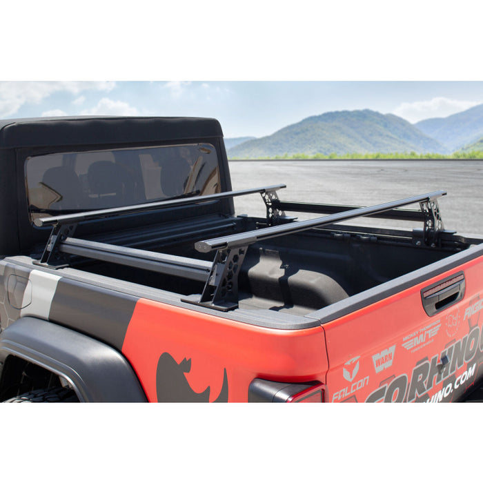 Go Rhino XRS Cross Bars - Truck Bed Rail Kit for Mid-Sized Trucks without Tonneau Covers Model 5935000T