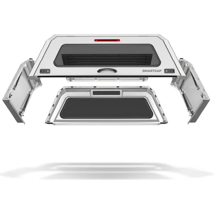 SmartCap OEM White Truck Bed Cap EVOc Commercial Series w/ Horizontal Locks Model EC1007-WH