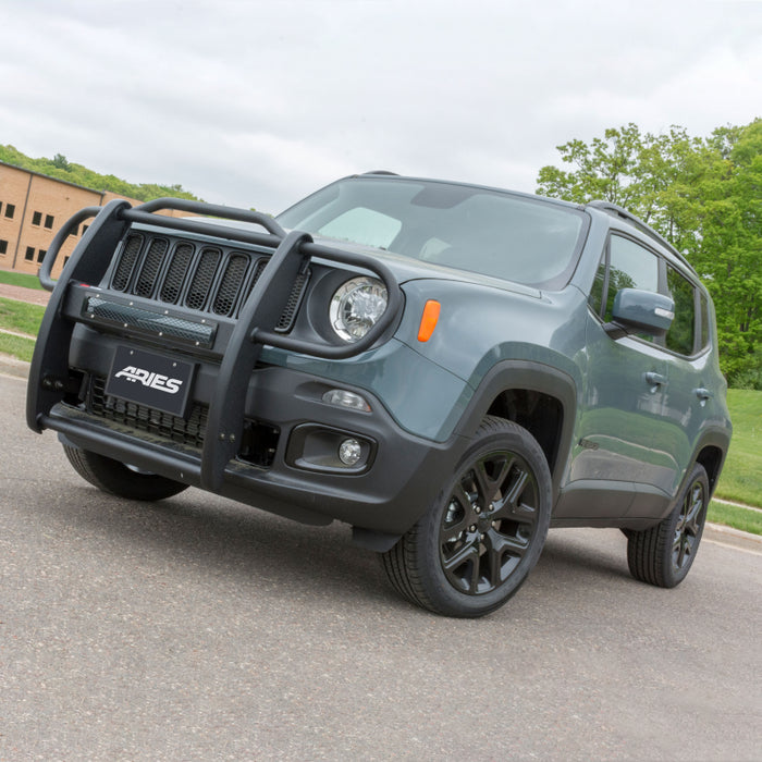 ARIES Pro Series Black Steel Grille Guard with Light Bar, Select Jeep Renegade Model 2170031