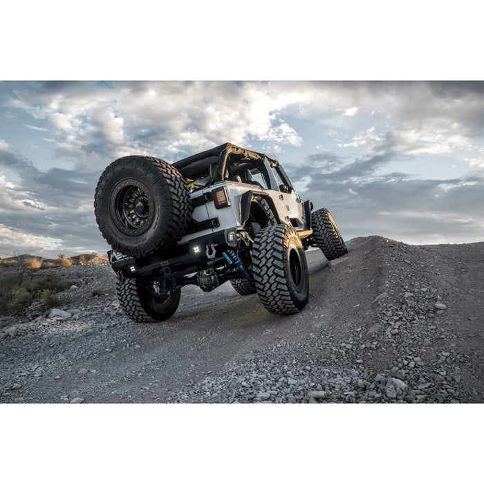 Bodyguard JK Rear Bumper Stubby Reverse Light Cutouts End Cap Light Cutouts Bare Metal Model 63647B