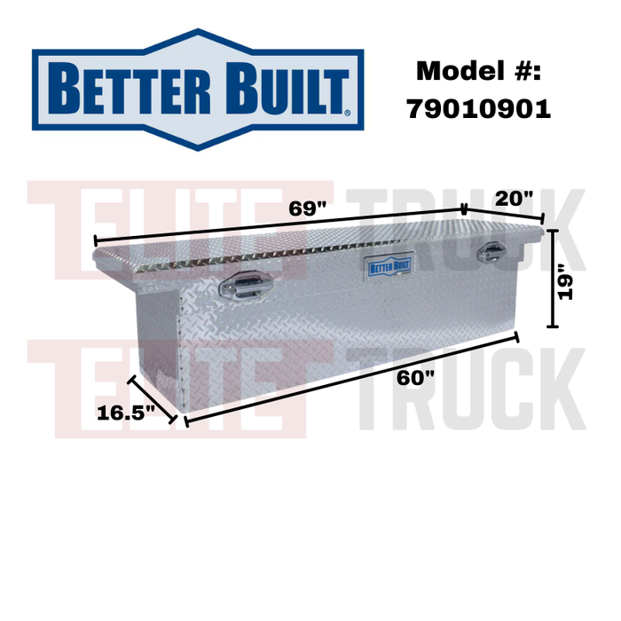 Better Built 69" Bright Aluminum Special Edition Crown Series Low Profile Deep Crossover Tool Box Model 79010901
