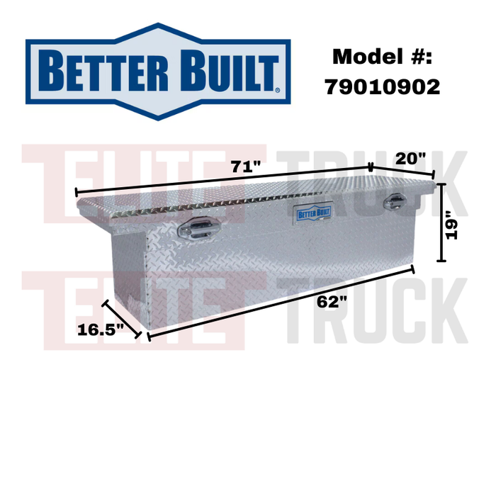Better Built 71" Bright Aluminum Low Profile Deep Crossover Tool Box Model 79010902