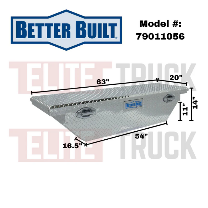 Better Built 63" Bright Aluminum Low Profile Wedge Crossover Tool Box Model 79011056
