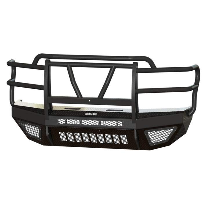 Bodyguard T2 Front Extreme - W/O Sensor Cutouts Factory Fog Cutouts Receiver Hitch W/ Mesh Grille With Camera Harness Gloss Black Powder Coat Model EEF17BNHGMH