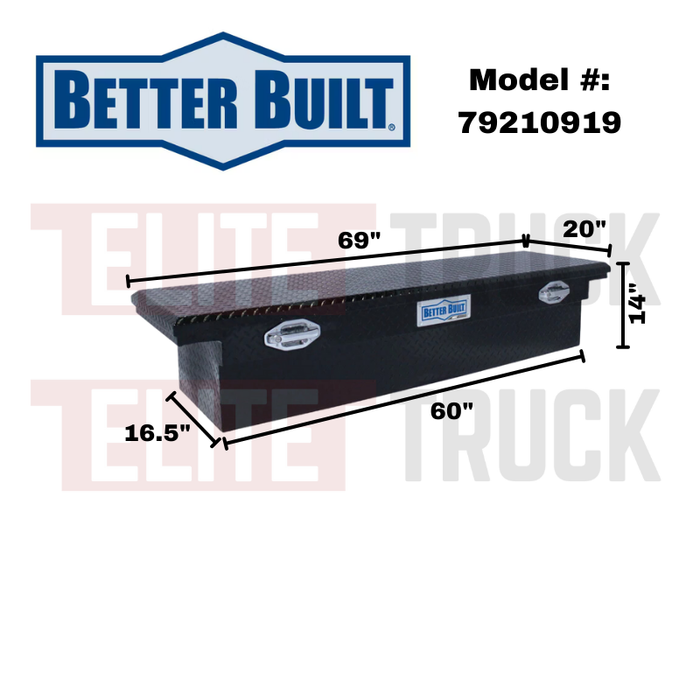 Better Built 69" Gloss Black Aluminum Low Profile Crossover Tool Box Model 79210919