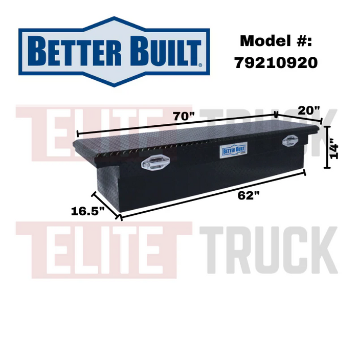 Better Built 71" Gloss Black Aluminum Low Profile Crossover Tool Box Model 79210920