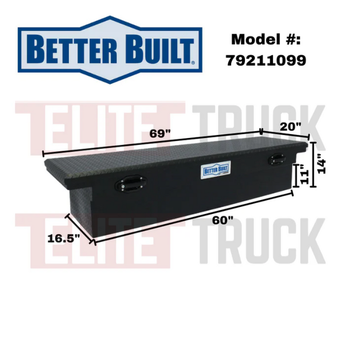 Better Built 69" Matte Black Aluminum Low Profile Crossover Tool Box Model 79211099